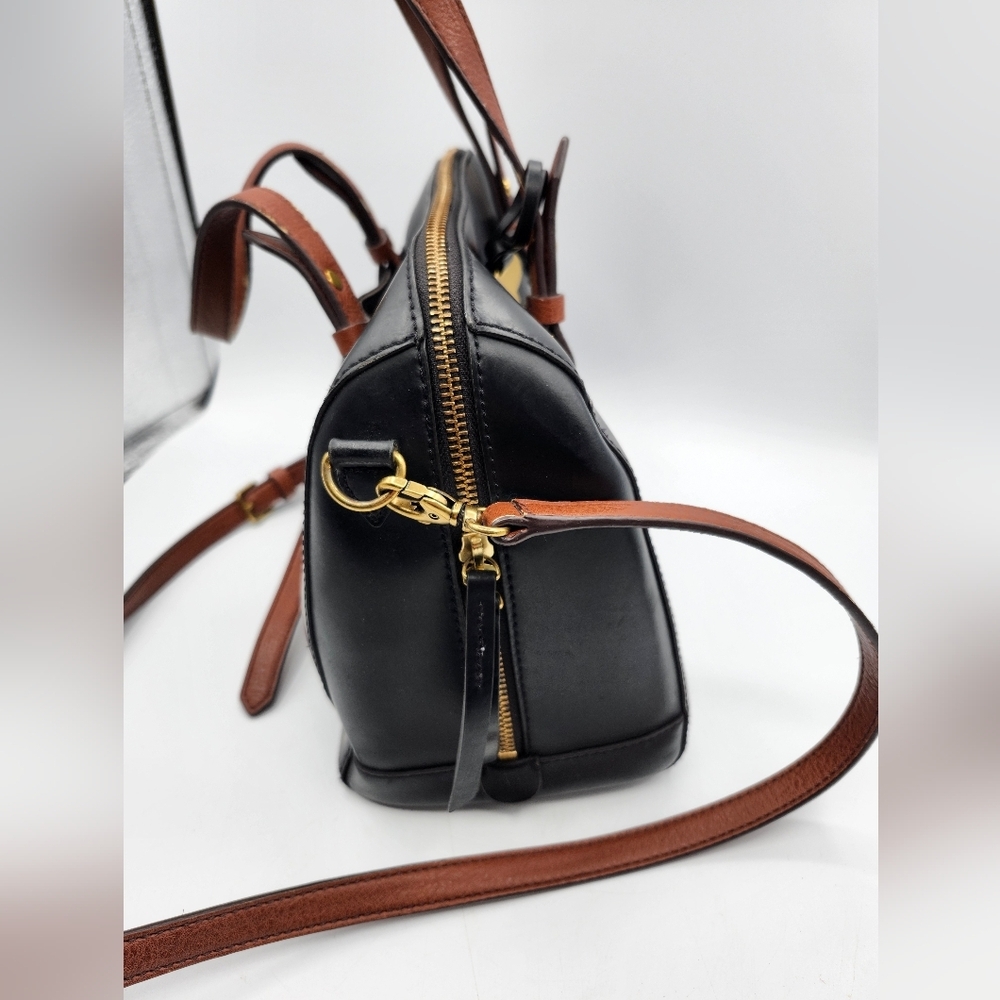 Fossil Rachel Black and Brown Satchel - Picture 5 of 11